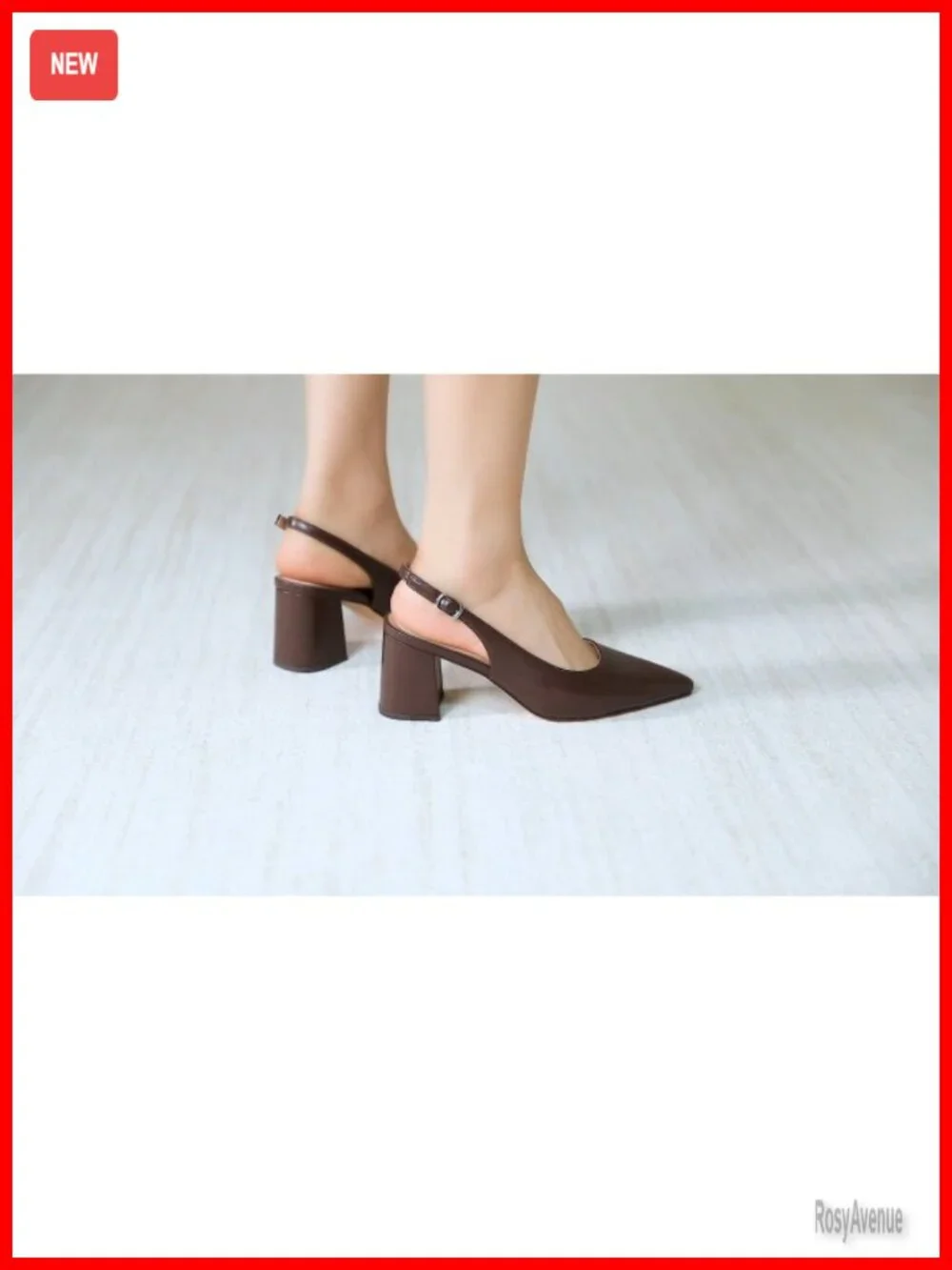 Block Slingback Heels Pointed Closed Toe Chunky Heels Office Work Pumps